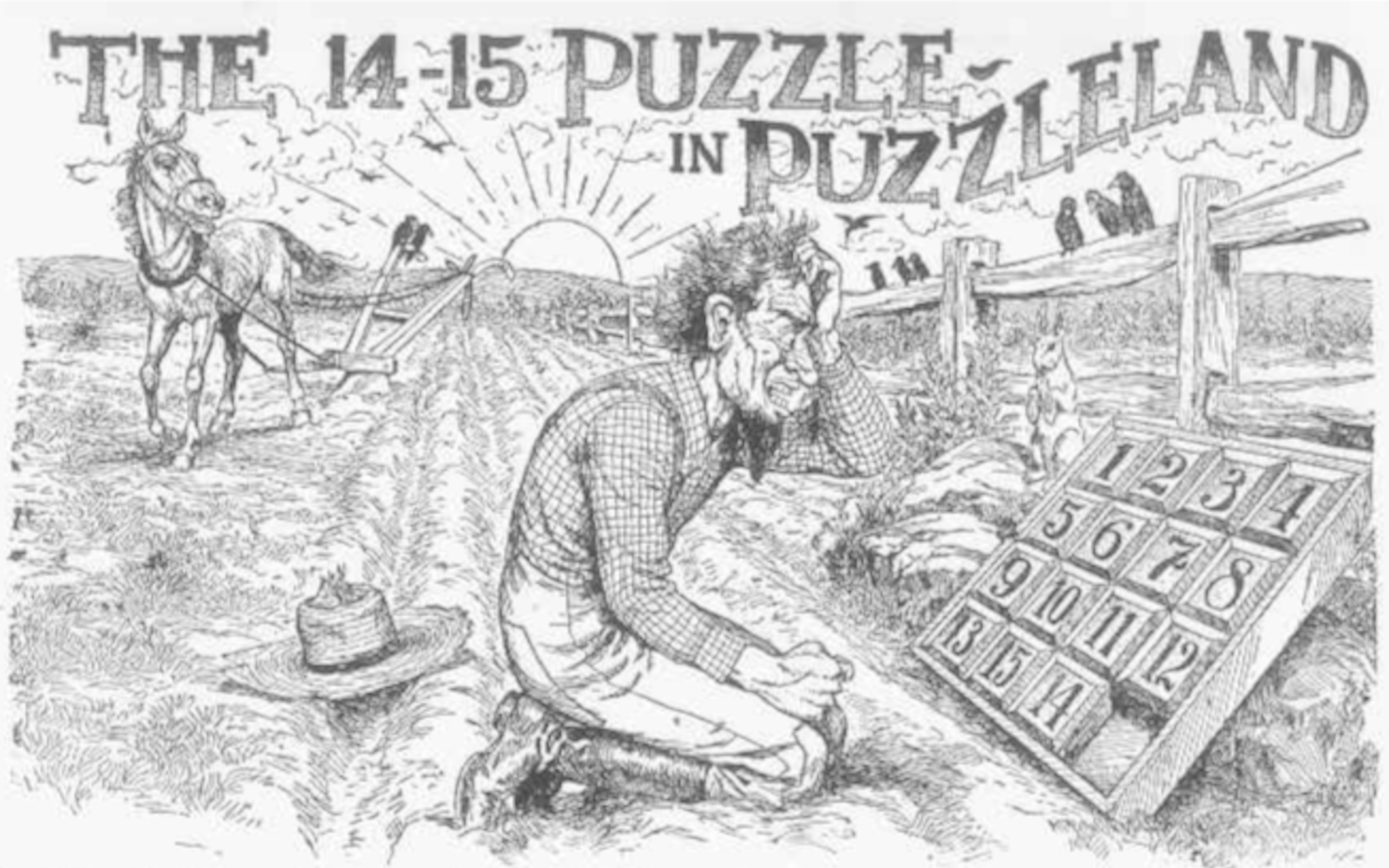 A photo of a woodern 15 Puzzle